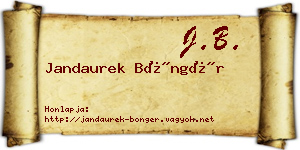 Jandaurek Böngér névjegykártya